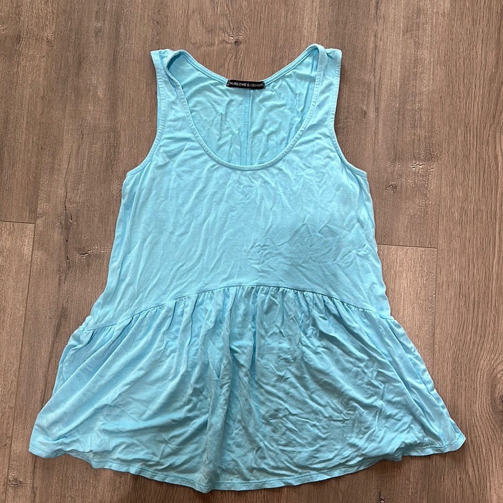 EUC Light Blue flowy tank top - size XS